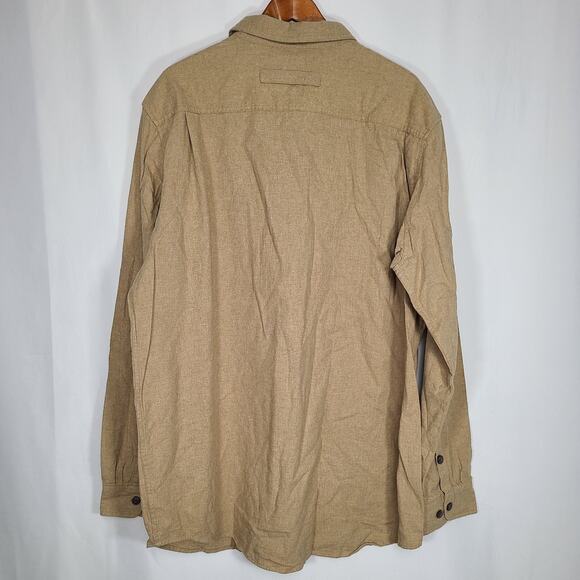 NWT Duluth Trading Co Men's Free Swingin Flannel Slim Fit Shirt Tan Camel 2XLT - Picture 4 of 7